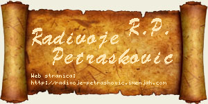 Radivoje Petrašković vizit kartica